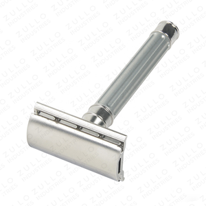 Rasoir de sécurité robuste en acier inoxydable finition argentée, outil de rasage à double tranchant avec service de personnalisation du logo OEM - Product Image 3