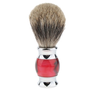 Blaireau à moustache pour hommes avec poils de blaireau et manche en bois Outil de toilettage pour salon de coiffure - Product Image 2