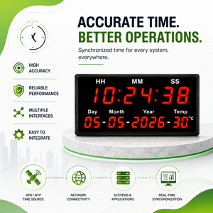 GPS NTP 14-Digit <b>LED</b> Master <b>Clock</b> | Central Time Synchronization System - Product Image 1