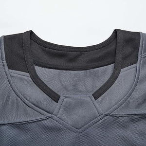 Custom Logo Grey Black Gold Practice Ice Hockey Jersey Durable Breathable Mesh Training Ice Hockey Shirts Wholesale Cheap Price - Product Image 5
