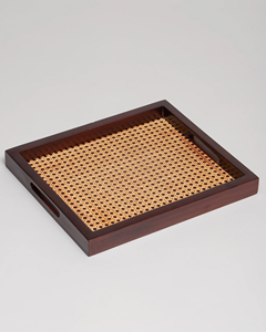 Plateau en rotin blanc, design nouveau, accents décoratifs pour la maison, qualité exceptionnelle, pour servir thé et café, à bas prix. - Product Image 4