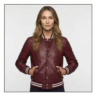 Chaqueta universitaria de talla grande de alta calidad para mujer de alta calidad con bordado = chaqueta universitaria de estilo de ropa de calle personalizada para mujer - Product Image 1
