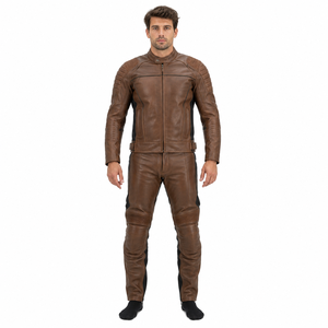 Traje de dos piezas para motocicleta, de cuero de primera calidad, equipo de protección para carreras, transpirable, aerodinámico, para pista. - Product Image 1