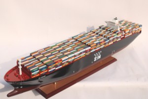 ZIM CHICAGO Container Ship Model Wooden Handcrafted Decorative Display Piece Classic Style - Product Image 2