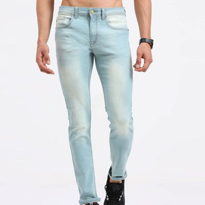 Pantalon en jean léger et confortable en coton avec coutures durables et poche classique pour les activités quotidiennes - Product Image 1