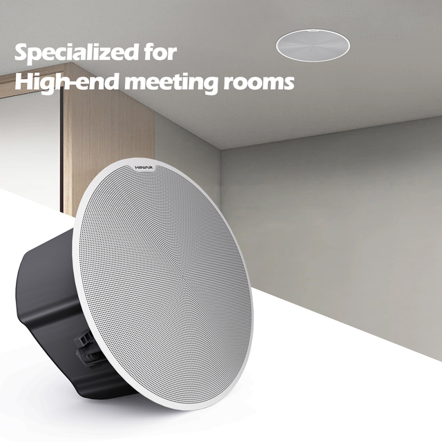 8 Ohm 50W POE Ceiling Speaker 1x6.5inch+1x1inch Column Speaker for Conference Church Mosque Indoor Use