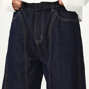 Wholesale Custom Straight Denim 100% Cotton <b>Mens</b> Casual Jeans Vintage Dark Wash Heavyweight - Product Image 6