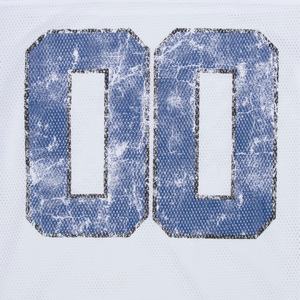 Maillot de football américain en maille blanche pour femmes Vêtements de sport personnalisés avec impression du numéro 00 Maillot de sport d'été respirant à col en V - Product Image 3