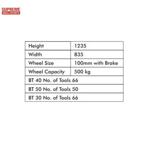 Porte-outil robuste pour chariot à rack avec roues Capacité de 500kg Roues de frein de 100mm pour le stockage d'outils CNC en atelier à usage industriel - Product Image 2