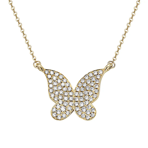 จี้รูปผีเสื้อทองคำ 14K ชุบโรเดียมประดับเพชร 0.21 กะรัต - Product Image 3