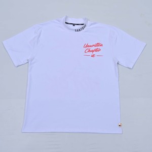 Camisetas de Manga Corta Blancas para Hombre Unwritten Chapter, Cuello Redondo, Corte Regular OEM, Estampado de Letras en la Parte Delantera, Estilo Casual de Algodón Jersey para Exteriores - Product Image 2
