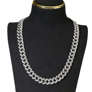 Cadenas de Collar Iced con Moissanita VVS al por Mayor para Hombre, de 13mm-22mm de Ancho, Plata Sólida 925, Oro Sólido 18k, Estilo Diamante, Eslabón Cubano Rapper - Product Image 4