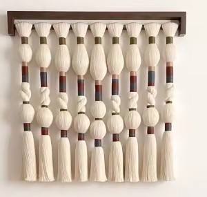 Décoration murale de salon en tissu 3D personnalisé, peinture sur tissu moderne de luxe, art en dentelle tissé à la main, paysage en coton. - Product Image 2