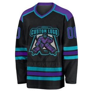 Jersey de Hockey sobre Hielo Rosa Personalizado, Logotipo Sublimado, Bordado 3D, Cuello en V, Manga Larga, Malla Transpirable de 220g, Ropa Deportiva Unisex para Adultos - Product Image 3