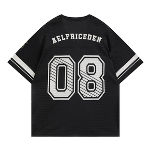 เสื้อเจอร์ซีย์คอวีตาข่ายสีขาวสำหรับผู้หญิงเอลริค อีเดนพร้อมหมายเลข 08 และโลโก้ปักสไตล์พรีปปี้ทรงหลวมแขนสั้น - Product Image 3