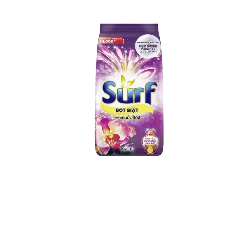 Detergente en polvo para surf Aqua Parfum Charming 5,3Kg bolsa fragante limpieza para ropa al por mayor fragancia Natural detergente en polvo