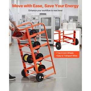 Dispenser Portatile Multi-Cavo con 11 Aste, Ruote e Vassoio per Organizzazione e Stoccaggio Cavi - Product Image 5