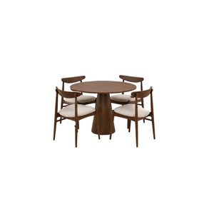 Ensemble de table à manger ronde moderne ARTERRA Premium, meubles de salle à manger en bois, ensemble de chaises rembourrées pour la maison et les restaurants - Product Image 2
