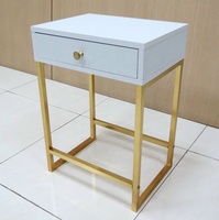 Table console moderne multifonctionnelle de haute qualité en métal avec panneau en bois, petite et légère, pour salon, hôtel, chambre à coucher