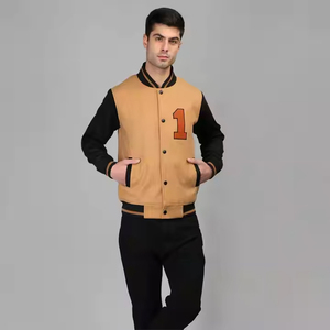 Men Varsity <b>Jacket</b> Wholesale Letterman <b>Jacket</b> Men Fashion <b>Jacket</b> Wool Body <b>Leather</b> Sleeve Casual Street Style Coat - Product Image 3
