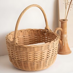 Wholesale <b>empty</b> <b>gift</b> flower <b>basket</b> handmade in Vietnam best price natural rattan storage <b>baskets</b> - Product Image 2