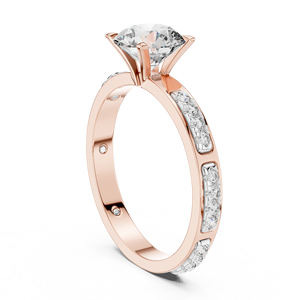 Bague en or et or blanc sertie de diamants de laboratoire, bague de fiançailles solitaire ronde, bijoux de mariée modernes, cadeau d'anniversaire pour elle - Product Image 5