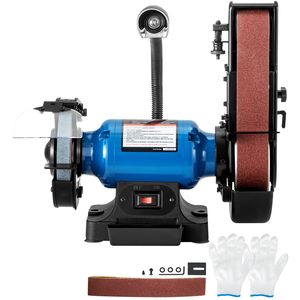 Smerigliatrice a Nastro Elettrica 2-in-1 da 2 Pollici e Levigatrice da Banco da 6 Pollici 3450 Giri/Min, Robusto Supporto a 90 Gradi per la Lavorazione dei Coltelli - Product Image 1