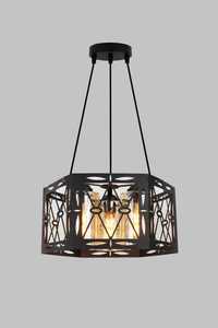 Lampe décorative en métal ronde avec joint d'étanchéité, design suspendu, finition noire standard, idéale pour la décoration intérieure - Product Image 2