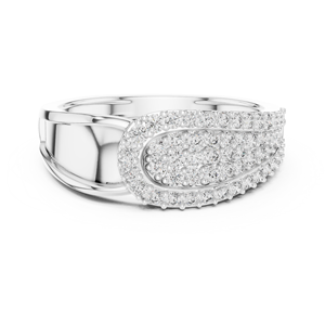 Bague de luxe en alliage pavé de moissanite |   Bague de mariage et bague statement plaquée or 14 carats pour homme, design de créateur - Product Image 4