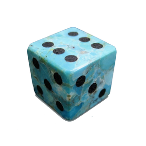 Dés en pierre de turquoise africaine D6, dés en pierre précieuse naturelle, dés en cristal D6, dés gravés, ensembles de dés personnalisés - Product Image 2