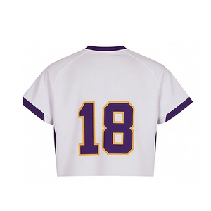 Uniforme de lacrosse respirant à séchage rapide 100% polyester avec col en V, manches courtes, logo sur le devant, service OEM - Product Image 6