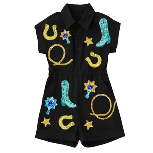 Combinaisons décontractées d'été très tendance, style rétro, taille haute, broderie, super élégantes, confortables, noires, respirantes, uniques, 100% coton - Product Image 1