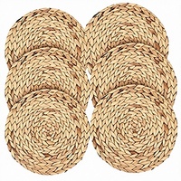 Set de table tressé artisanal en jacinthe d'eau de 10 mm d'épaisseur, style bohème, écologique, antidérapant et lavable, fabriqué au Vietnam
