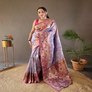 Saree en soie de meilleure qualité pour femmes indiennes pour vêtements de mariage disponible au prix de gros depuis l'Inde sari shari - Product Image 3