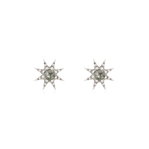 Elegant Natural Green Sapphire Starburst 925 Sterling <b>Silver</b> <b>Stud</b> Earrings For Women Party Wear Accessories - Product Image 1