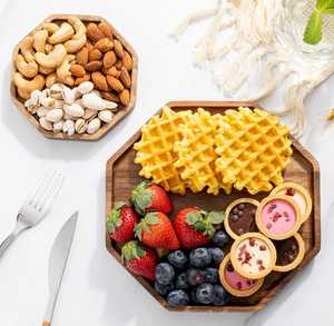 Small Wooden & Metal Eco-Friendly Handmade Cake Stand with Black Pedestal Rustic Cupcake Display Wholesale for Bakery & Events. - Product Image 5