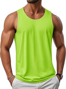EZRUN Men's Quick Dry 100% Polyester Crew Neck Tank Top UPF 50+ Summer Workout <b>Shirts</b> for <b>Swim</b> Beach Gym Bodybuilding - Product Image 5
