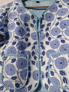Handmade Knitted Reversible Eco-Friendly <b>Quilted</b> Breathable Vintage Animal Print Hooded Women's Bomber <b>Jacket</b> for Winter Ethnic - Product Image 4