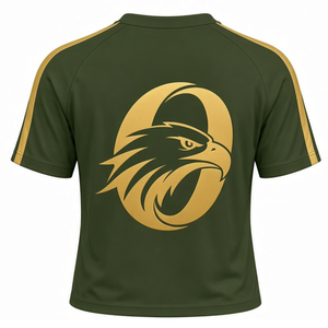 Maillot de sport vert olive et or à manches courtes pour équipe, uniforme de compétition, tenue de performance - Product Image 2