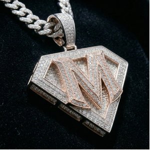 Élégant Pendentif Breloque Glace en Moissanite et Perle d'Eau Douce, en Argent Sterling 925 Plaqué Or et Argent, Bijoux de Créateur Hip Hop - Product Image 2