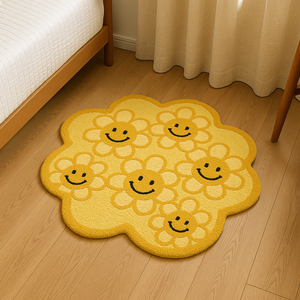 Custom size Irregular shape Abstract Rug Hand Tufted dog pet Pattern yellow Wool <b>Carpet</b> for Home Decor - Product Image 3