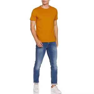 T-shirts à manches courtes en coton 100% pour garçons, coupe classique, unisexe, taille 2XL, couleur moutarde, qualité supérieure, séchage rapide, respirant - Product Image 1