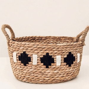 Customized Size Water Hyacinth <b>Basket</b> Set OEM ODM Handwoven Rectangular Storage Bin For <b>Shelf</b> Closet Organizer Factory Supply - Product Image 4