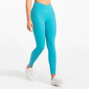 Collants de taille croisés extensibles d'entraînement de sport Second Skin High Cut V Crossover Waist Leggings leggings,Seamless,High Waist - Product Image 3