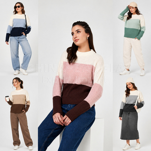Wholesale Women Winter Wear 100% <b>Acrylic</b> Sweater Loose Fit Balloon Sleeve Knitwear Pullover Bangladesh Factory Stocklot Ladies - Product Image 1
