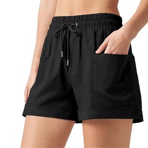 Summer Bermuda Shorts Women Casual Mid Waist Teens Girl Breathable Quick Dry <b>Elastic</b> Waist 100% Cotton Sporty Running Beach - Product Image 4