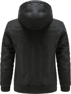 Chaqueta de invierno transpirable de piel de oveja para hombre, chaqueta de cuero genuino 100% de algodón con cuello levantado y cremallera para motociclista - Product Image 6