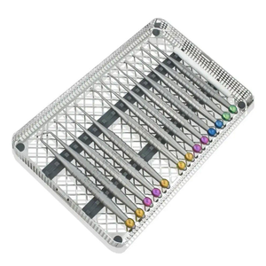 Kit de 13 élévateurs dentaires manuels réutilisables avec pierre à aiguiser et plateau de lavage - Product Image 1