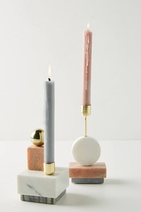Marble Candlestick Holder Set of <b>3</b> White and Black Taper Candle Holders for Home Decoration - Product Image 5