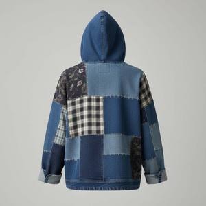 Custom Denim Women's <b>Oversized</b> <b>Vintage</b> Style Cotton <b>Sweatshirt</b> Autumn Winter - Product Image 3